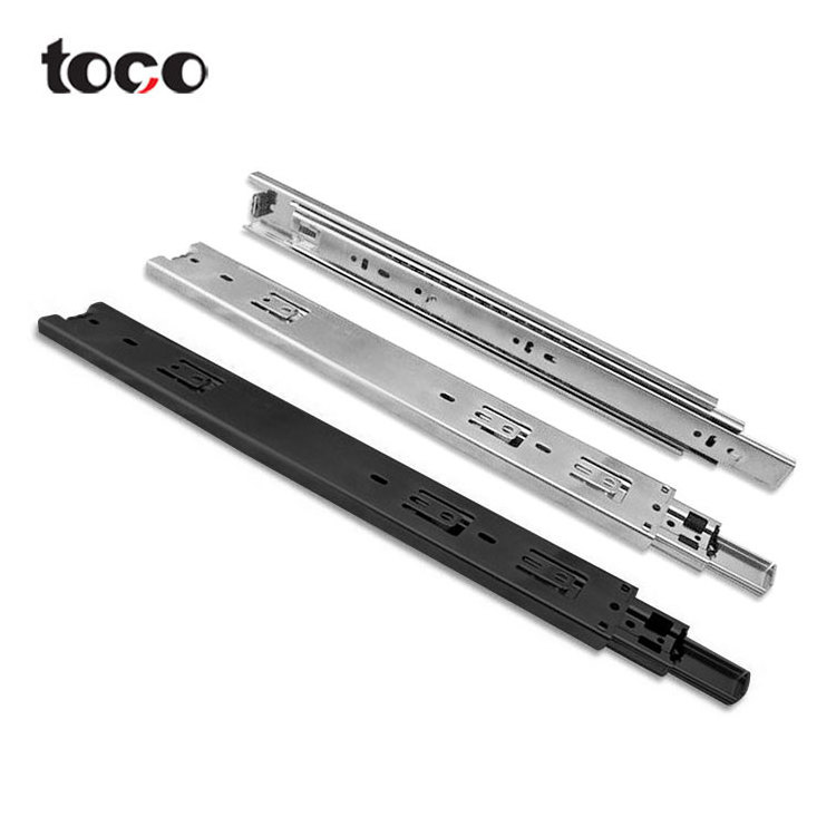 Toco Heavy Duty Push Lock High Temperature-resistant Rolled Steel Ball Bearing Telescopic Channel Drawer Slide