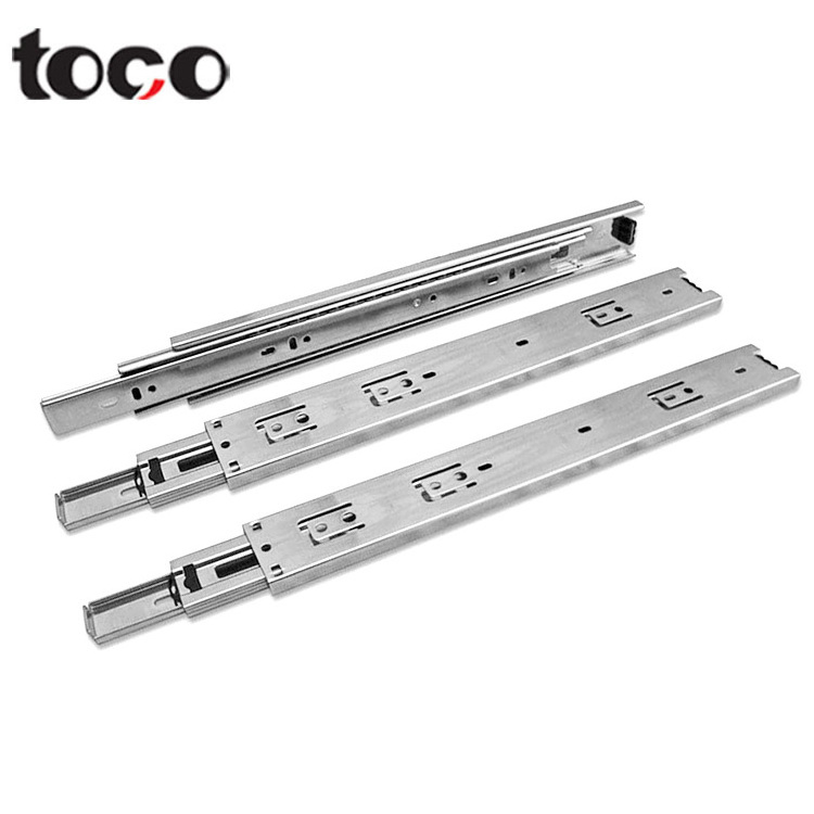 Toco Heavy Duty Push Lock High Temperature-resistant Rolled Steel Ball Bearing Telescopic Channel Drawer Slide