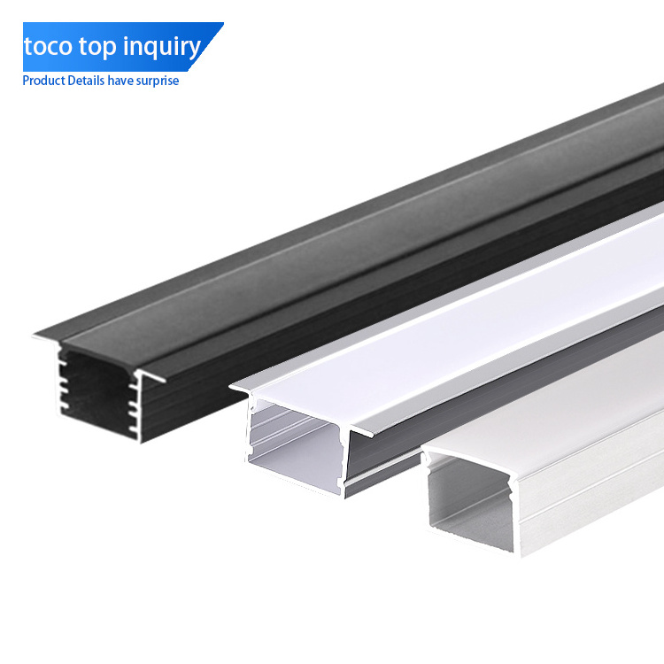 TOCO black Extrusion Aluminium Profile Led Strip Light Aluminium Profile For Ceiling Light Bar Lighting