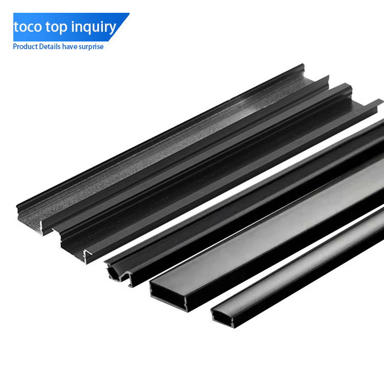 TOCO black Extrusion Aluminium Profile Led Strip Light Aluminium Profile For Ceiling Light Bar Lighting