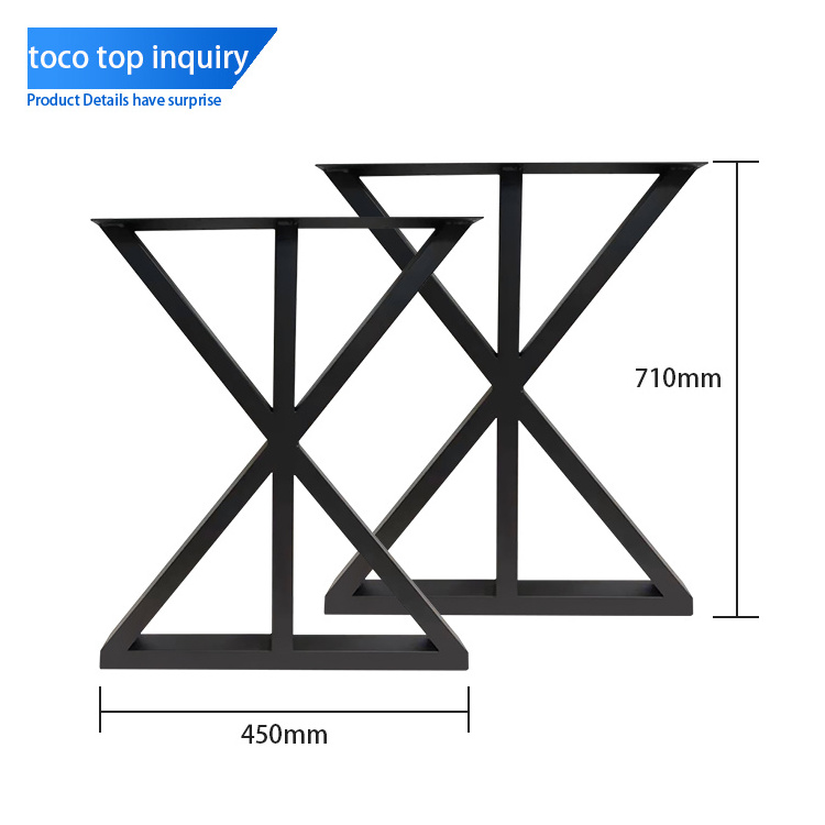 X Furniture Legs Black Steel Cast Iron Table Legs Coffee Dining Table Base Wrought Iron Metal Legs for Table Bench