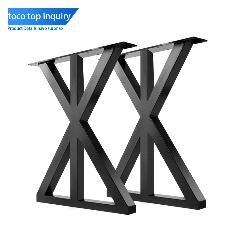 X Furniture Legs Black Steel Cast Iron Table Legs Coffee Dining Table Base Wrought Iron Metal Legs for Table Bench