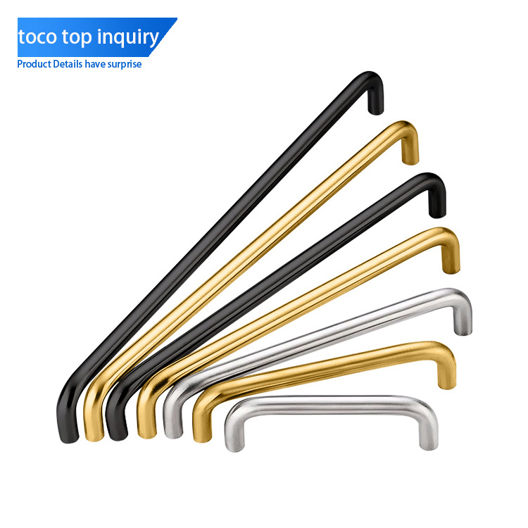 Toco New Modern Cabinet Furniture Large Wardrobe Pull Handles Stainless Steel Kitchen Bedroom Long Nordic Brass Furniture Handle