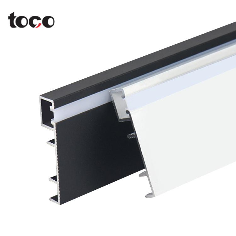 TOCO Customized high quality LED aluminum skirting boards with floor trim Illuminated Aluminum Profile