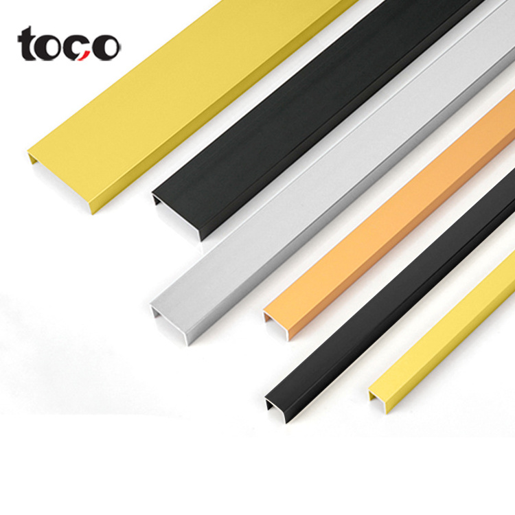 TOCO edge trim aluminum edge banding extruded aluminum alloy cabinet trim chrome u channel trim