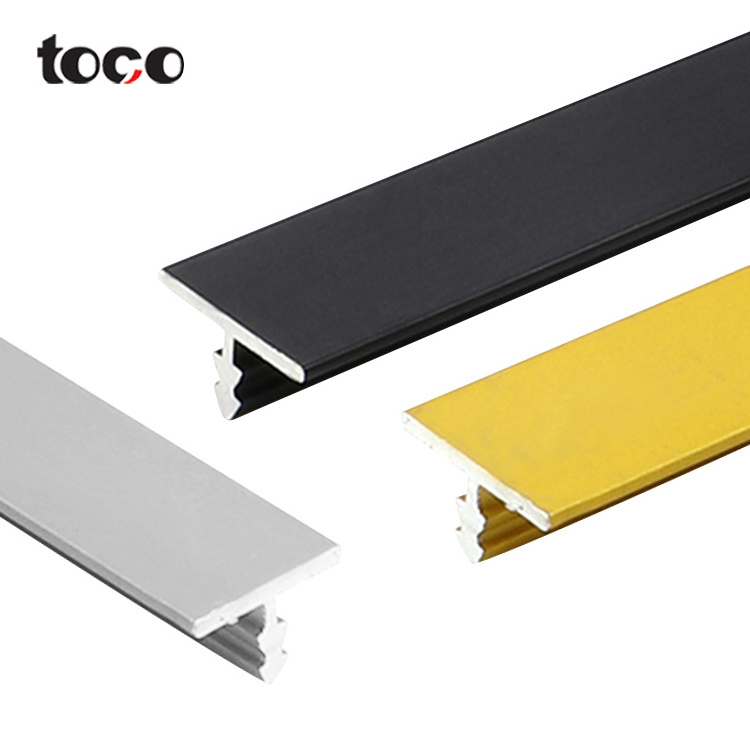 Toco t-shaped edge banding trim table edge trim t aluminum t shaped wrap trim t molding edging trim gold black