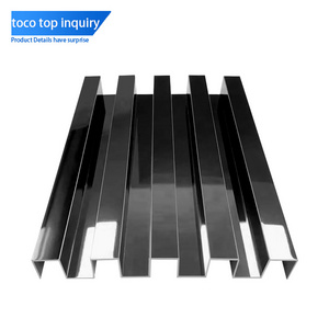 Factory 304 Stainless Steel Decoration Profiles Background Tile Fluted Panels Trim For Wall Protection Decorative Metal Profile