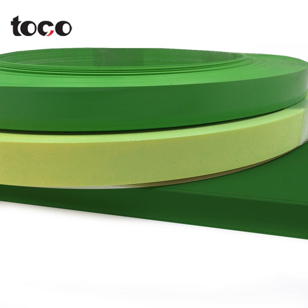 toco 0.45mm specification slitting white glossy pvc furniture decorative laminate tape pvc edge banding for particle board