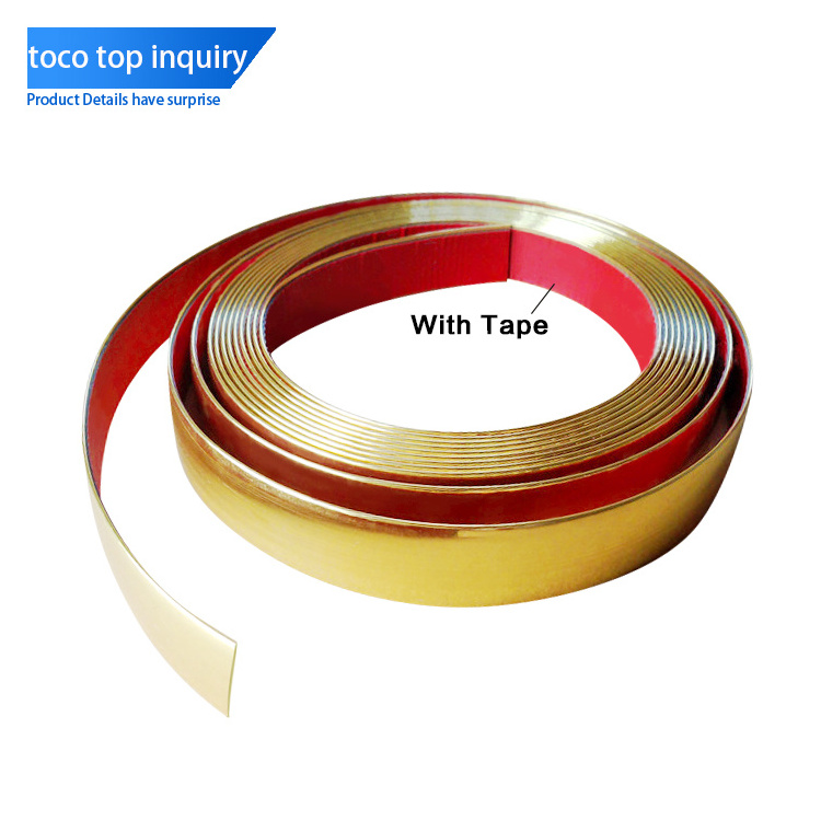 Toco Industrial U Shaped Pvc Melamine Abs Mdf 3d Dual Colour Acrylic Metal Golden Edge Banding Tape For Furniture 2mm 35mm 40mm