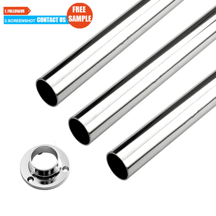 Toco Closet Fittings Hardware Stainless Steel Chrome Oval Wardrobe Clothes Hanging Rail Rods Tube