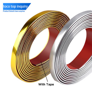 Custom Metallic Brushed Golden Decorative Glue For Pvc Edging Banding Tape Trim Strip Exquisite Edge Band Roll