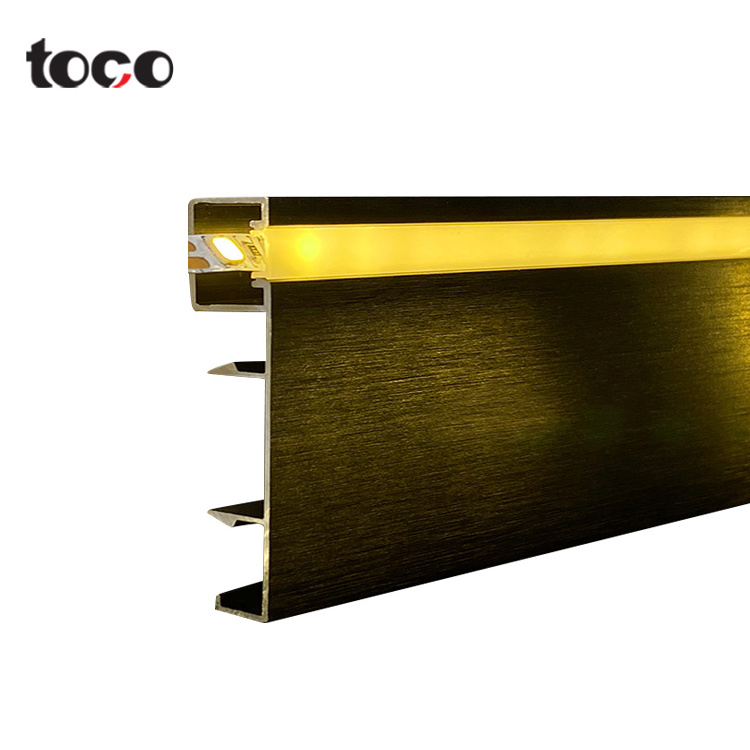 TOCO Customized high quality LED aluminum skirting boards with floor trim Illuminated Aluminum Profile