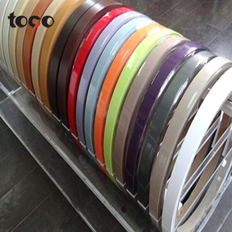 Toco uv board thin spark solid silver color shelf rubber wood furniture round table pvc mdf edge banding tape