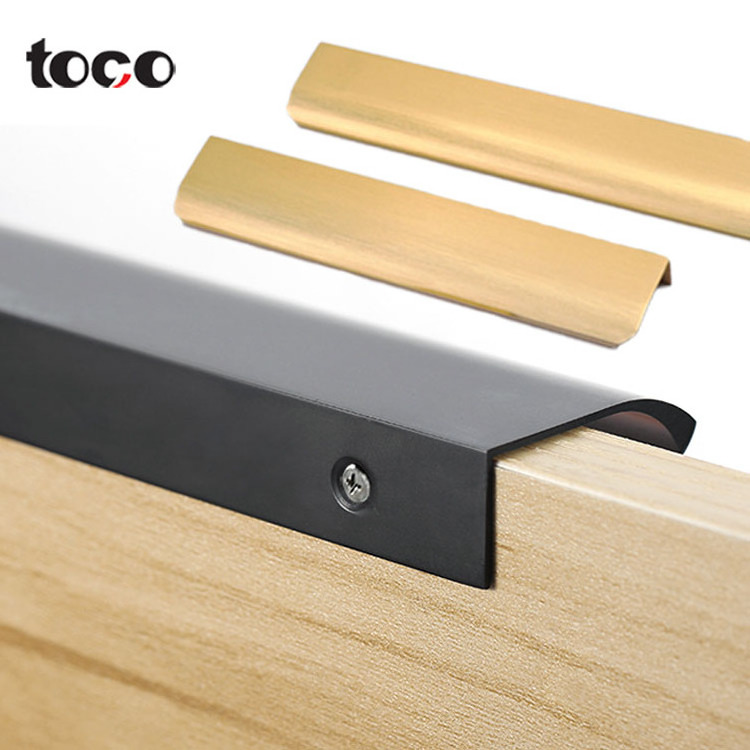 toco Aluminium Profile Aluminum Kitchen Cabinet Hidden L Shaped Handle Pull Handle door pull handles