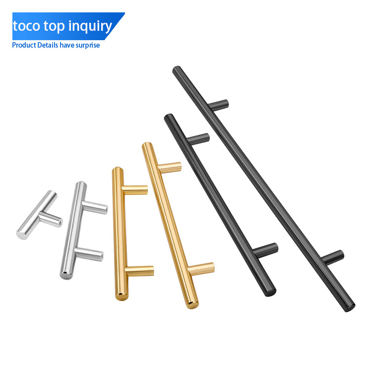 Toco Luxury Kitchen Furniture Decorative Cabinet Handles Stainless And Gold Hardware For Furniture Fittings Edge Pull Handle