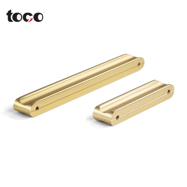 TOCO hidden kitchen cabinet handle design brushed stainless steel d brass wardrobe handle bedroom furniture drawer handles pulls