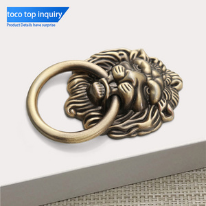 TOCO Furniture Hardware Ring Pulls Vintage Fancy Kitchen Cabinet Lion Head Knob Handle multicolor For Dresser Drawer Cabinet