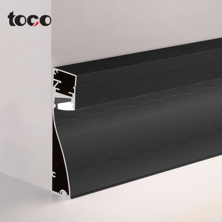 TOCO Aluminium Accessories Baseboard Wall Flooring LED Skirting Board aluminum led baseboard lighting skirting