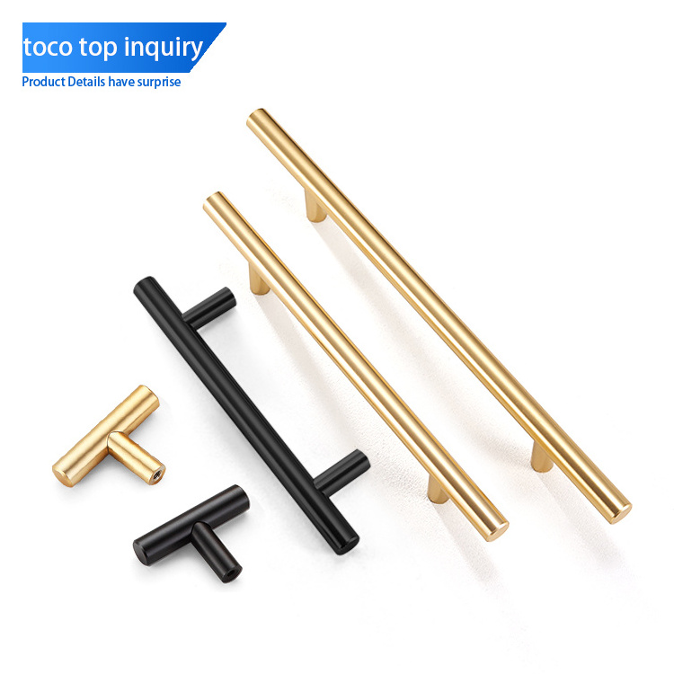 Toco Luxury Kitchen Furniture Decorative Cabinet Handles Stainless And Gold Hardware For Furniture Fittings Edge Pull Handle