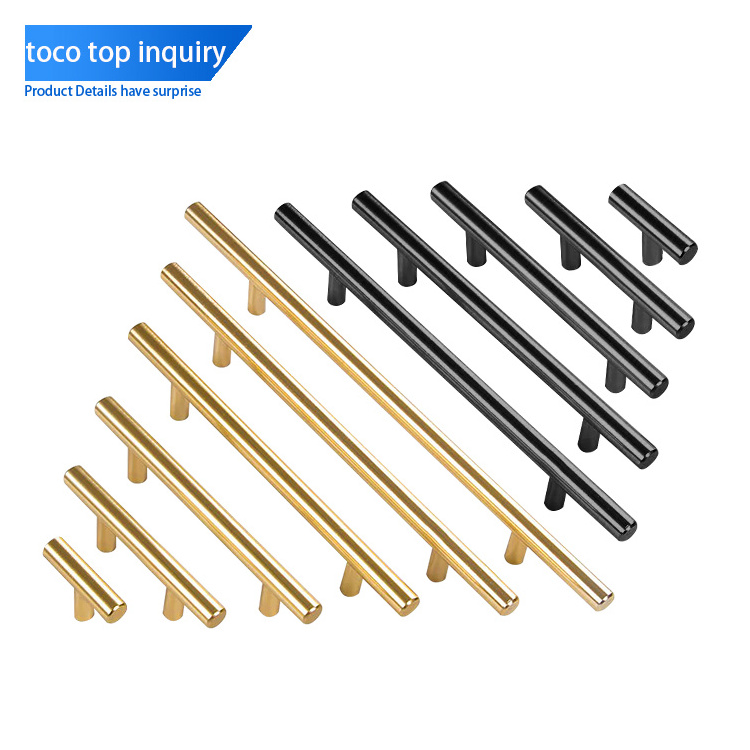 Toco Luxury Kitchen Furniture Decorative Cabinet Handles Stainless And Gold Hardware For Furniture Fittings Edge Pull Handle