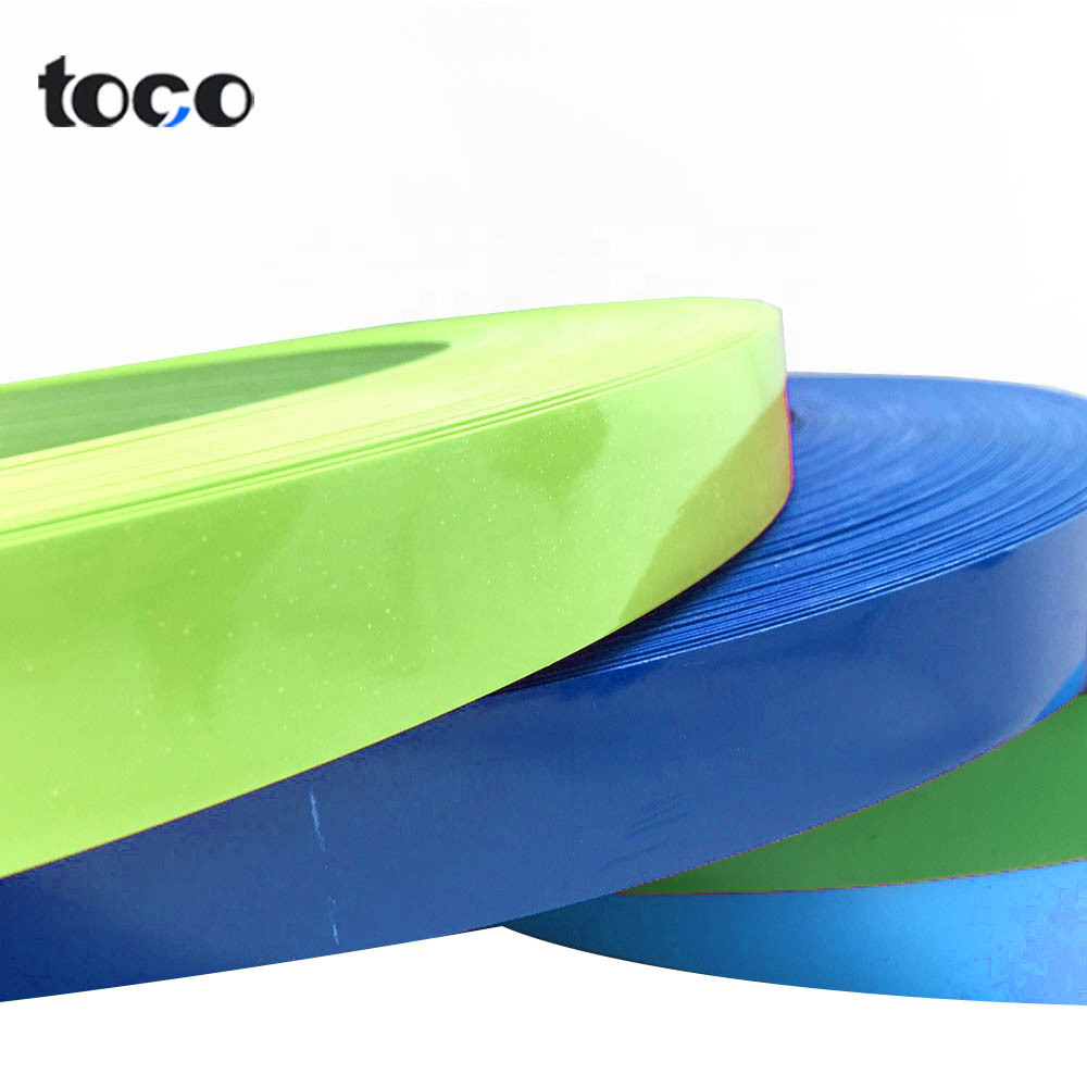 toco 0.45mm specification slitting white glossy pvc furniture decorative laminate tape pvc edge banding for particle board