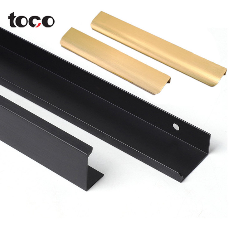 toco Aluminium Profile Aluminum Kitchen Cabinet Hidden L Shaped Handle Pull Handle door pull handles