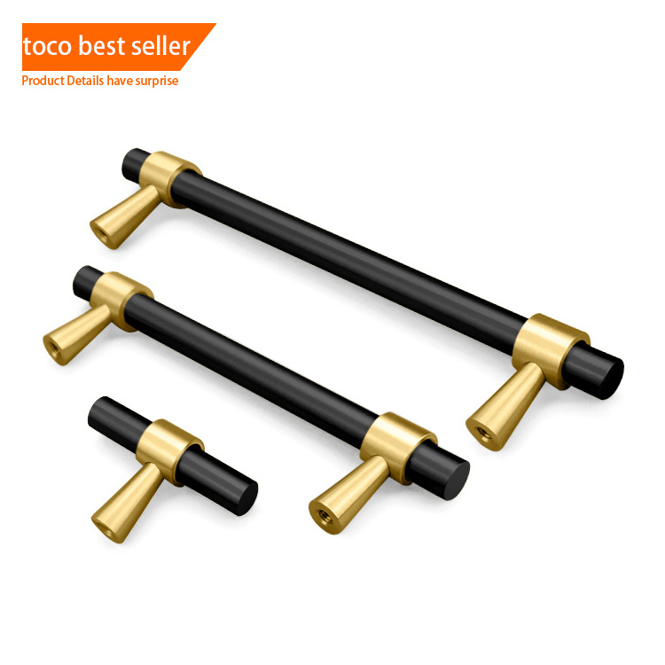 Toco Cabinet Wardrobe Door Long Solid Brass Handles Aluminium Black Modern Furniture Hardware Brush Nickle Cabinet Handle