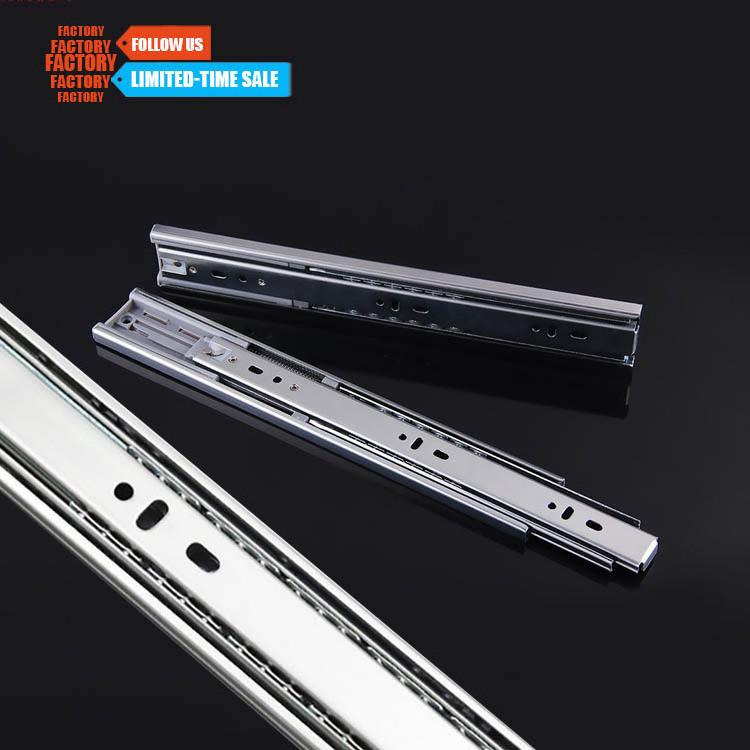 toco Stainless steel Plated Ball Bearing Drawer Slides Push Open Soft Close Drawer Rebound cabinet drawer slide