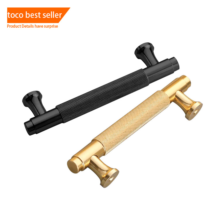 Toco New Design Classic Customized  Furniture Decoration Kitchen Cabinet Knob Accessory Solid One Black Long Pull Handles