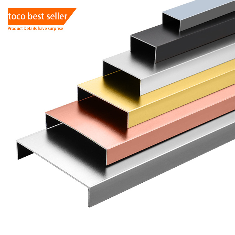 Toco Aluminum Laminate Floor Door Edging Reducer Trims Decorative Thresholds Aluminum Edge For Ceiling Dance Floor Tiles Trim