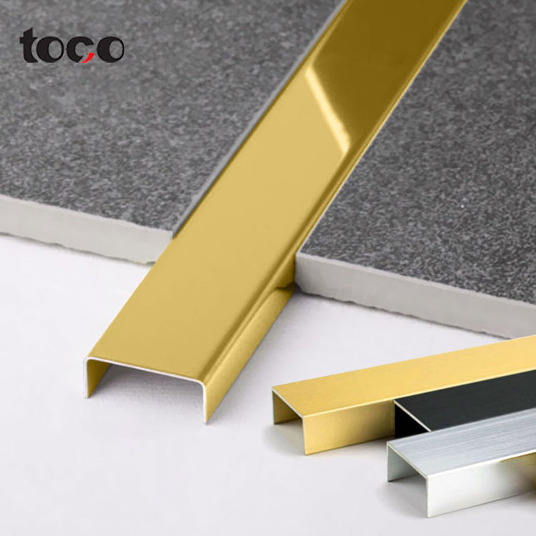 toco Tile Accessories Stainless Steel Tile Trim For Wall Floor Furniture Decoration 304 Ceramic Tile Profiles