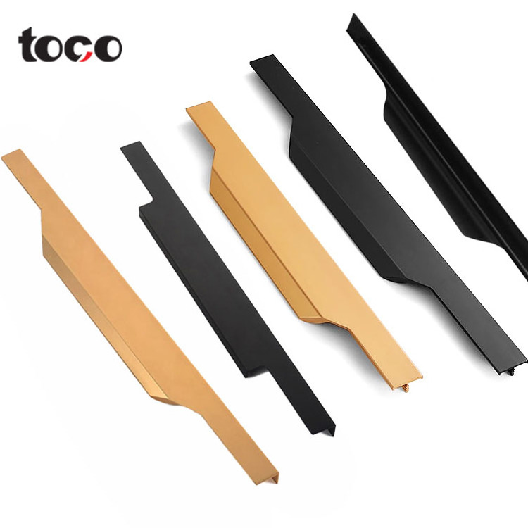 TOCO farmhouse cabinet pulls furniture handlebar tape t bar golden line cabinet handle for wood door