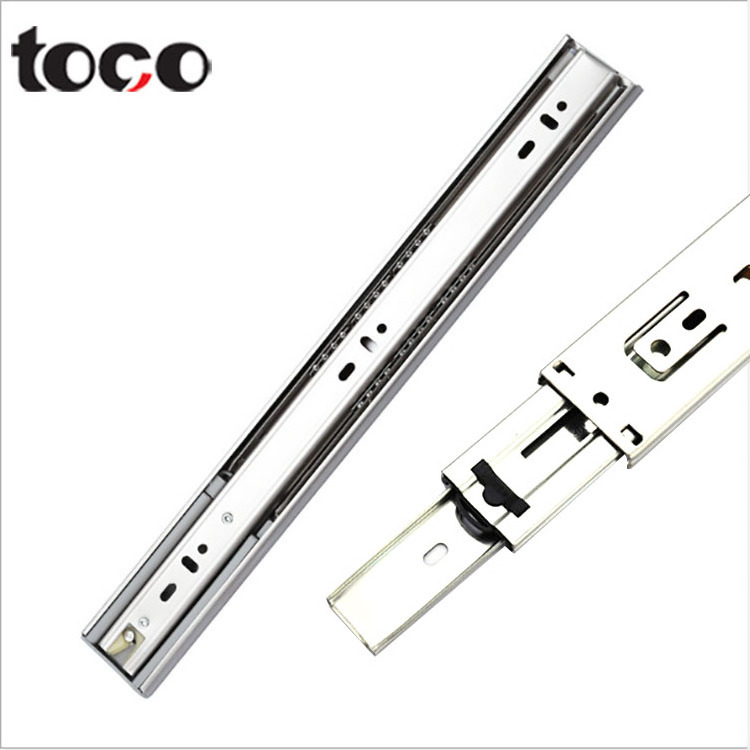 toco Kitchen Cabinet Tool Box Drawer Slides rail 3-Fold Extension Ball Bearing Telescopic channel drawer table slide