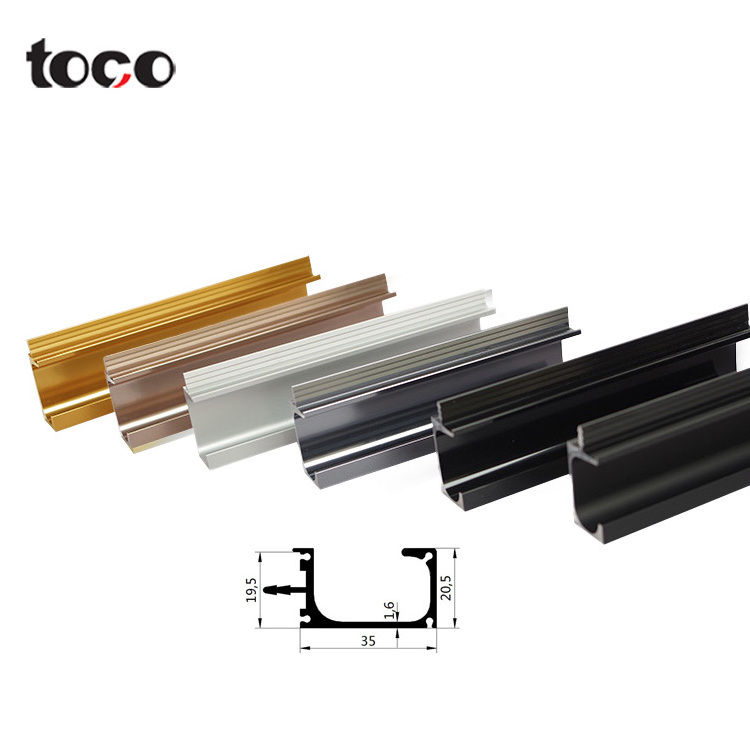 toco Handle Aluminum Edge Rose Gold Wardrobe Door Profile Window White G Push Pull Cabinet Knobs