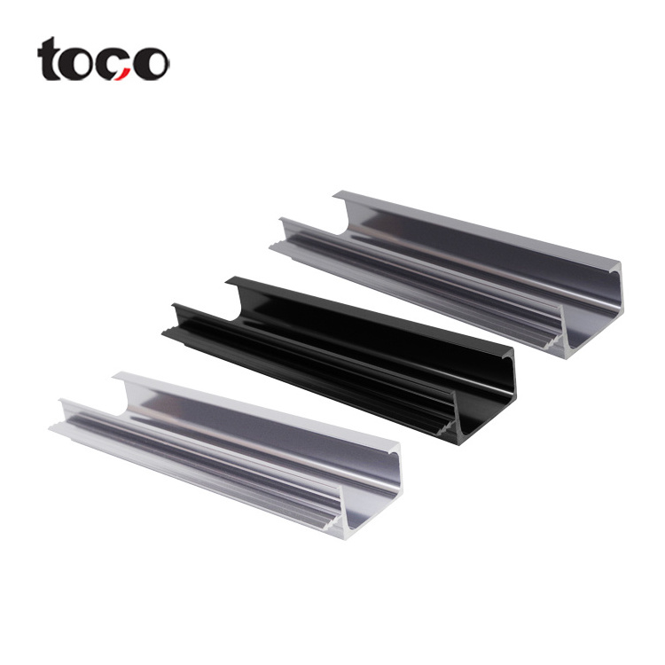 toco Aluminum Edge Wardrobe Binding Black Aluminium Kitchen For Cabinet Profile Knob Pull Sliding Door Types G Handle