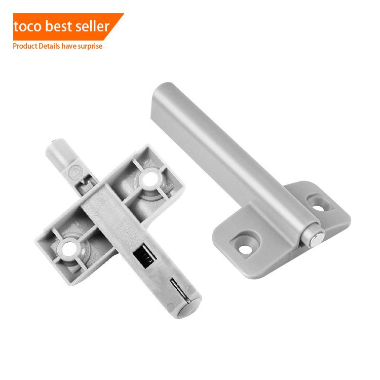 Toco Mini Iron Stainless Push Pull Button Open Latching Spring Bolt Lock 22mm Black Color For Cabinet Door Draw Close Latches