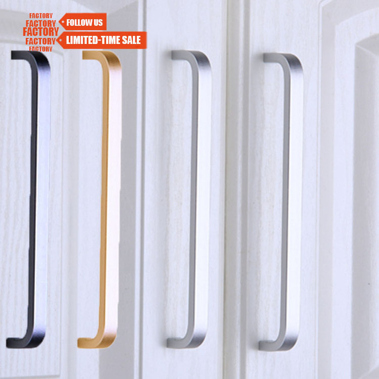 TOCO u shape aluminum handle pull u shaped cabinet pulls aluminum handle bar bathroom cabinet handle