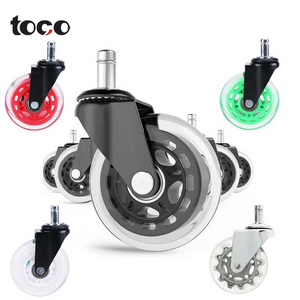 toco Furniture Office Chair Caster Brake Rubber Replacement Castors Wheels 3 Inch caster wheel