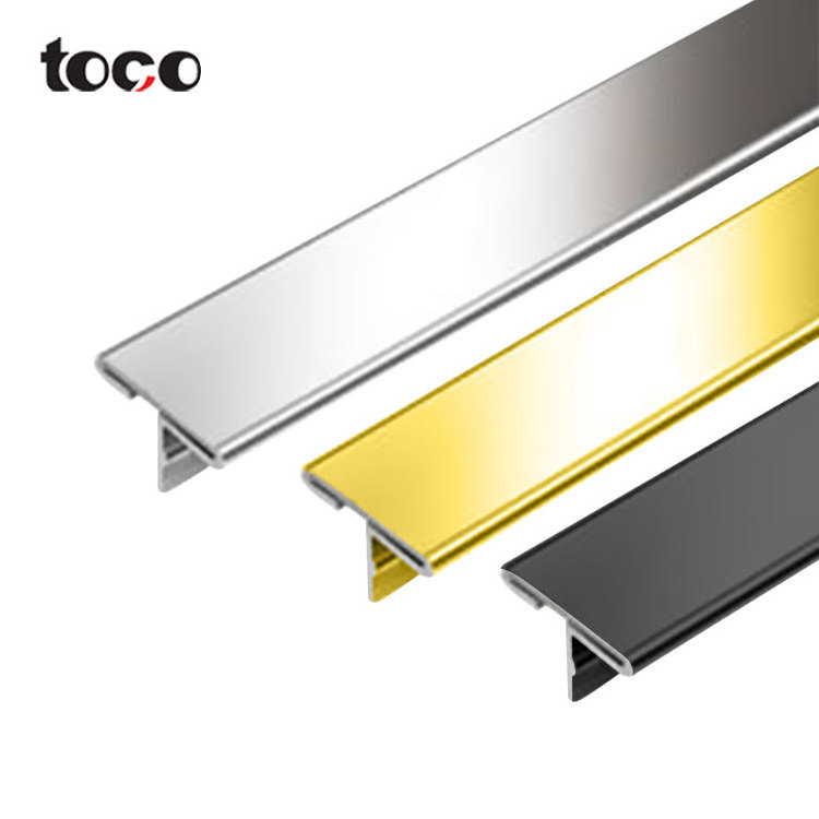 toco best quality t-molding for furniture T shaped stainless steel tile trim tile border brass inlay tile trim