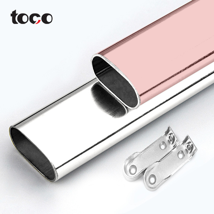 toco closet rod connector  closet rod center support oval profile steel tube wardrobe oval pipe