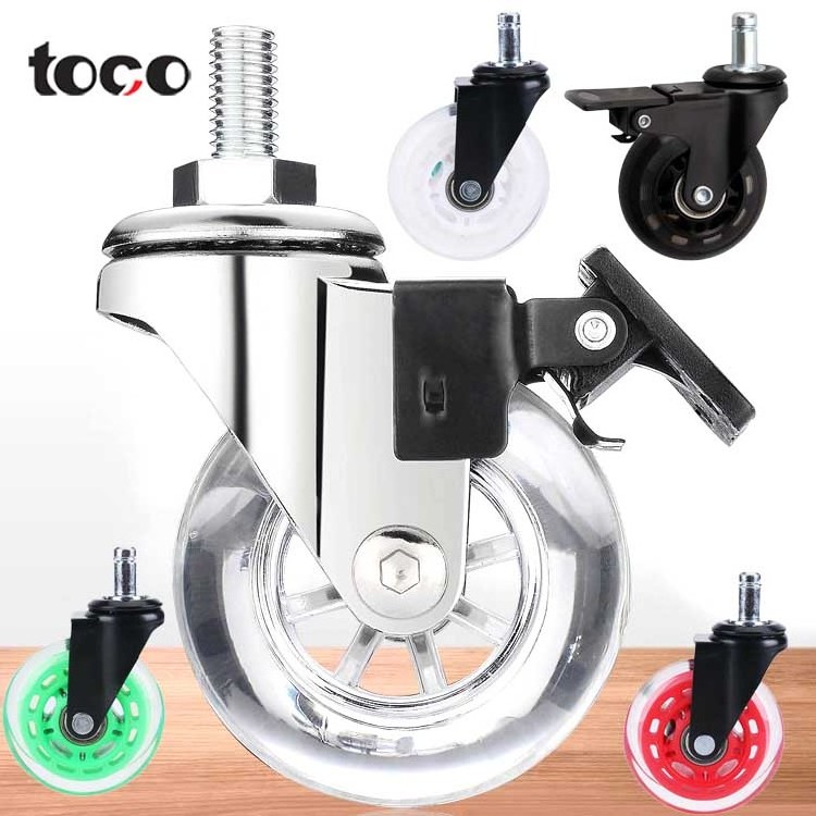 toco Furniture Office Chair Caster Brake Rubber Replacement Castors Wheels 3 Inch caster wheel