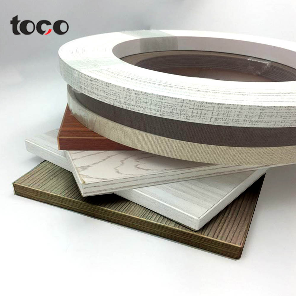 toco plastic kitchen cabinet Pvc Acrylic Edge Banding tape furniture abs edging tape for mdf metal edge banding