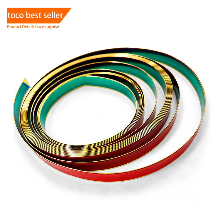 Toco Furnitures Decoration Accessories Pvc Gold Flat Decorative Plastic Tile Edge Strips Flexible Door Frame Chrome Trim Molding