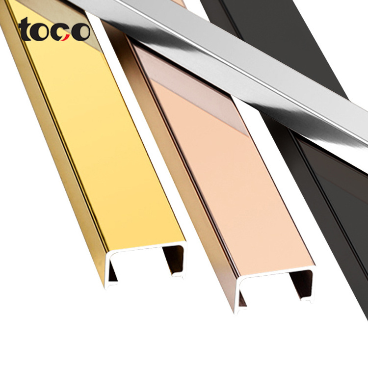 toco edge trim u shape furniture edge banding tape u shaped with Plastic Base u channel molding with base