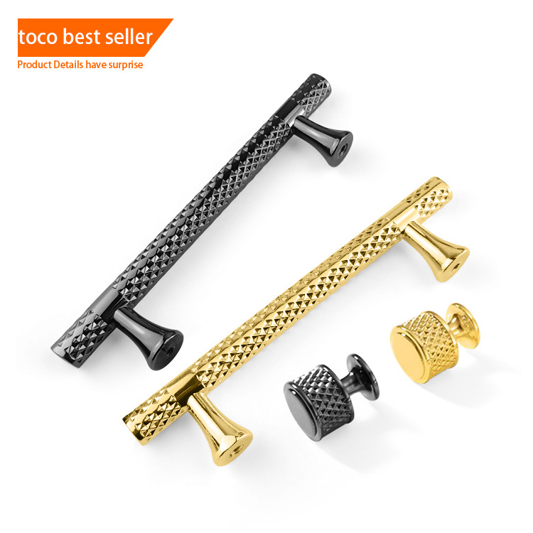 Toco Brushed Nickel Knurled Kitchen Wardrobe Kabinet Pull Hole Centre Furniture Hardware Solid Parts Metal Long Handles And Knob