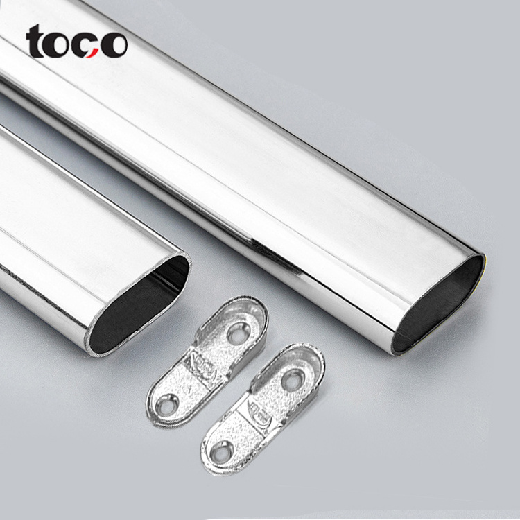 toco closet rod connector  closet rod center support oval profile steel tube wardrobe oval pipe