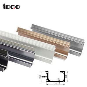 toco Aluminum Edge Wardrobe Binding Black Aluminium Kitchen For Cabinet Profile Knob Pull Sliding Door Types G Handle