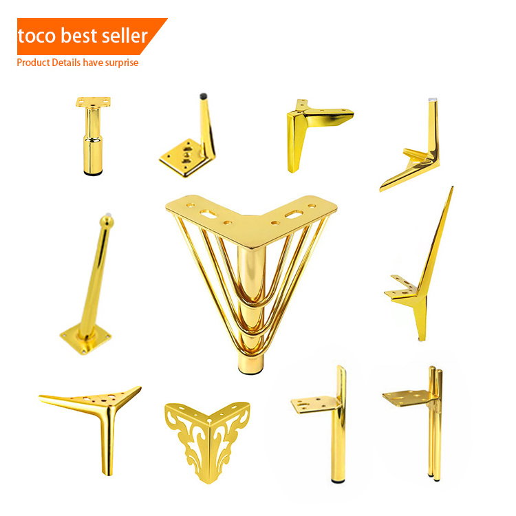 Toco Luxury Metal Iron Triangle Bed Legs Chair Foot Cabinet Feet Sofa Leg For Living Room Furniture Parts Hardware Accessories