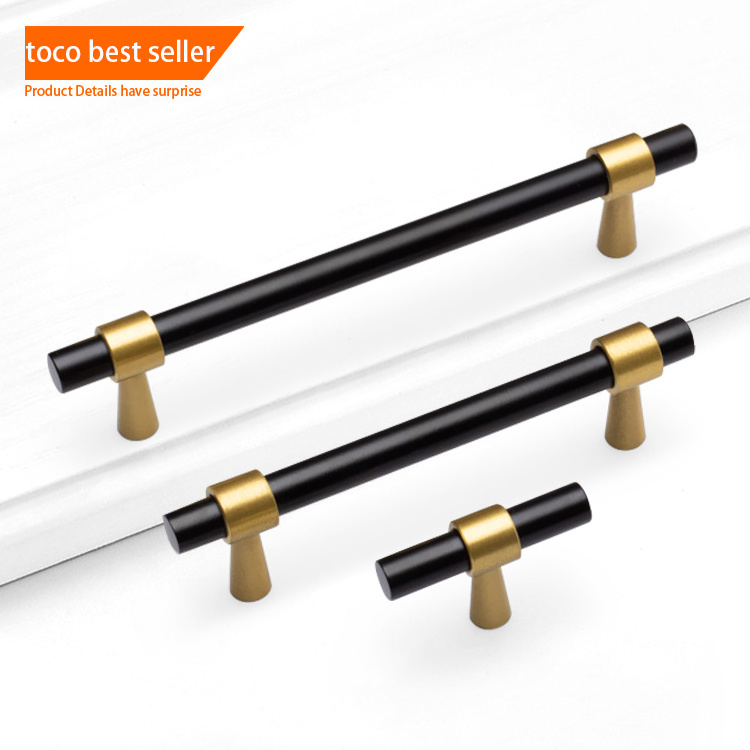 Toco Cabinet Wardrobe Door Long Solid Brass Handles Aluminium Black Modern Furniture Hardware Brush Nickle Cabinet Handle