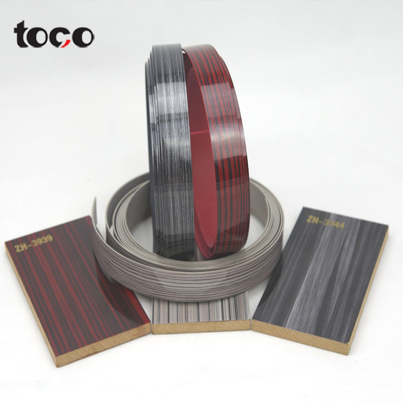 toco furniture accessories gold mdf board wood grain pvc laminated edge strips flexible metal strip metal furniture trim